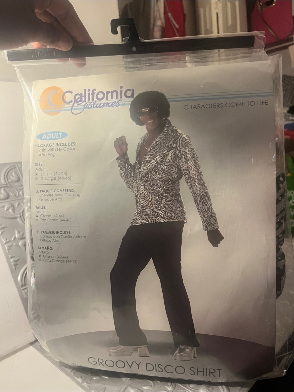California Costumes Black & White Groovy Disco Shirt